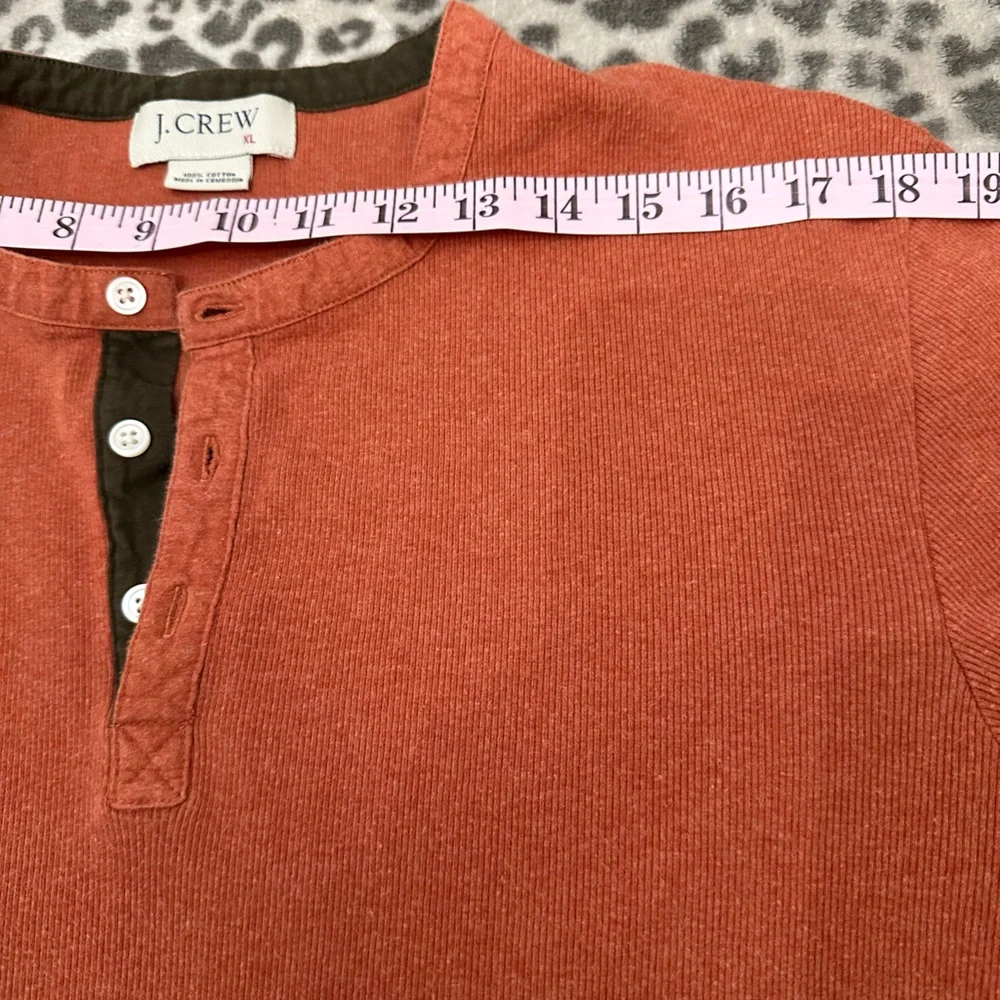 Y2K J. Crew Thermal Henley in Dark Cinnamon Size XL Men’s